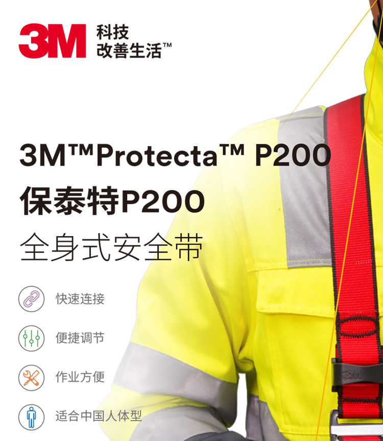 3M1161728保泰特P200五點式全身式安全帶圖片2