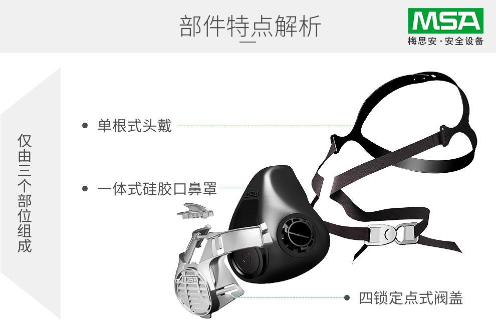 梅思安10146377Advantage420半面罩呼吸器(老編號10102273) 小號防毒面具圖片4