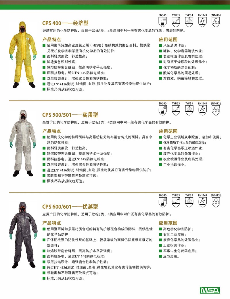梅思安10114595CPS600防化服圖片6