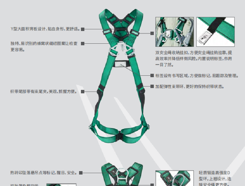 16梅思安10205394V-FORM系列優越型小號安全帶圖4