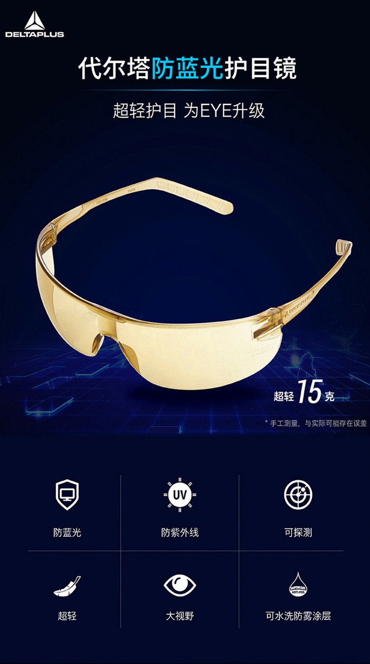 代爾塔101143HELIUBB防霧防護(hù)眼鏡圖1