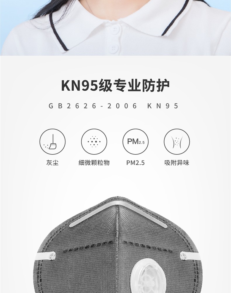 松研9852V活性炭帶閥防塵口罩圖片4