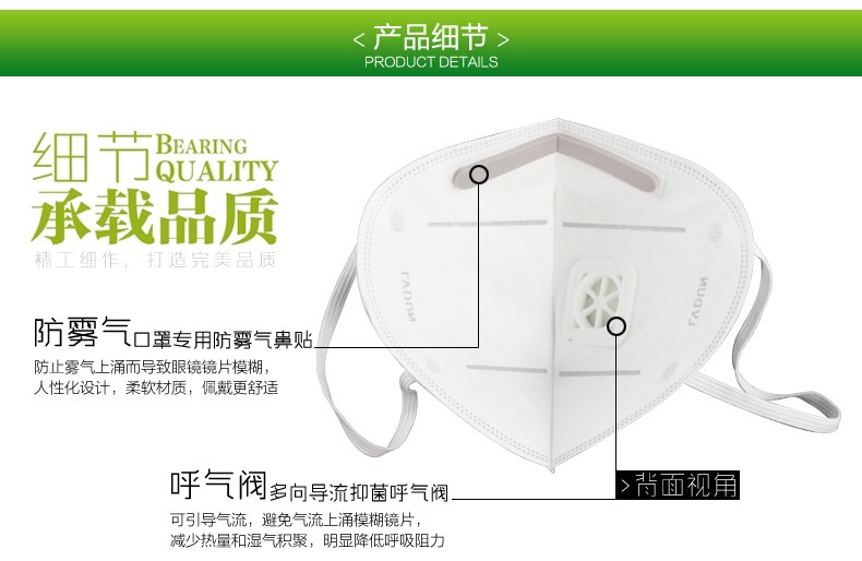 綠盾M95帶呼吸閥KN95防塵口罩圖4