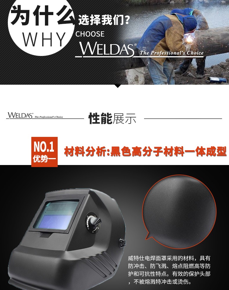 威特仕608.0001太陽(yáng)能光控電焊面罩圖4