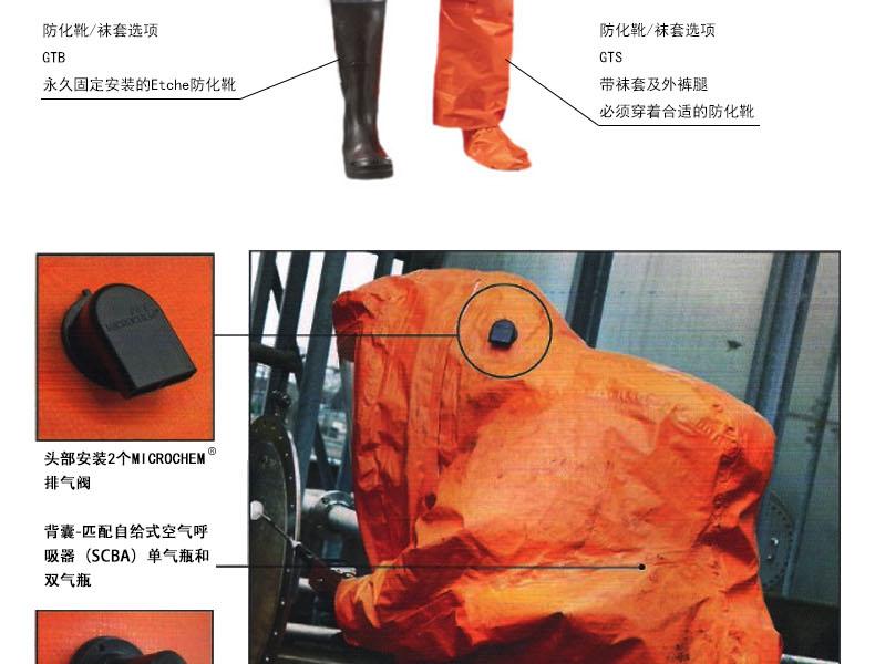 微護佳MC6000OR60-TA99-818-0X-GA1-02A級重型防化服外接氣源圖片2