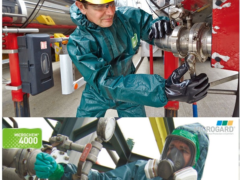 微護佳MC4000GR40-T-99-111-03綠色雙袖連體防護服圖片1