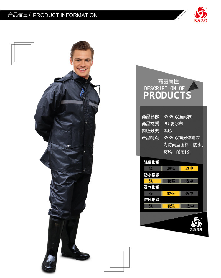 際華3539雙層分體雨衣圖片6