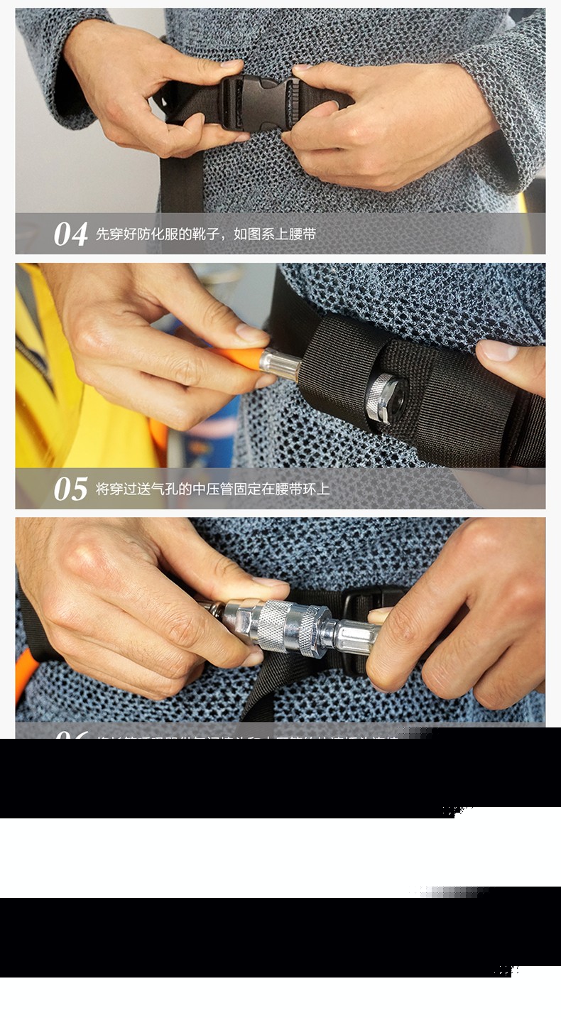 海固定制款!內置外接 內置插孔防化服圖片4