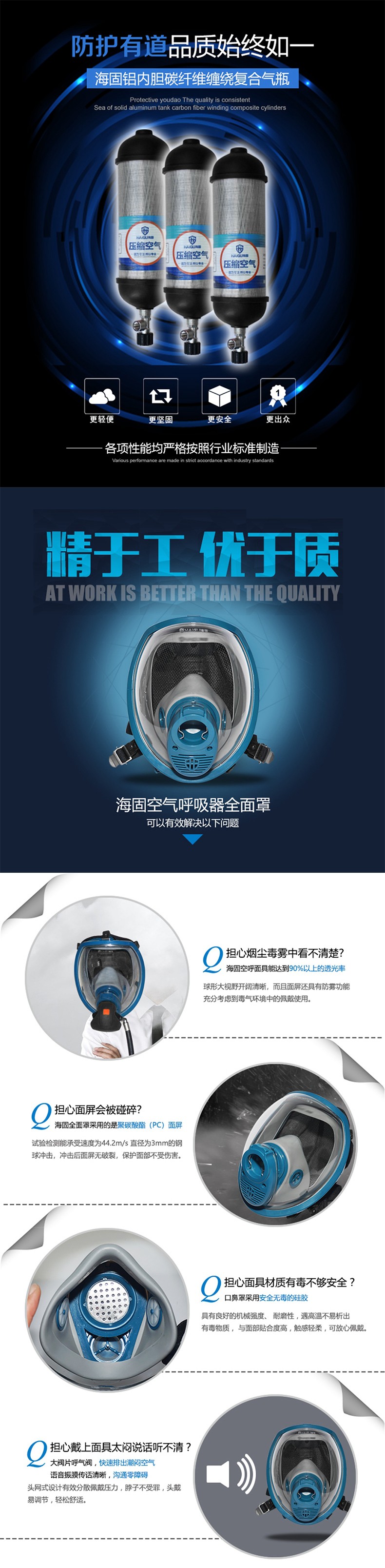 海固RHZKF6.8/30（快充款） 正壓快充式空氣呼吸器 快速充氣 碳纖維呼吸器圖片2
