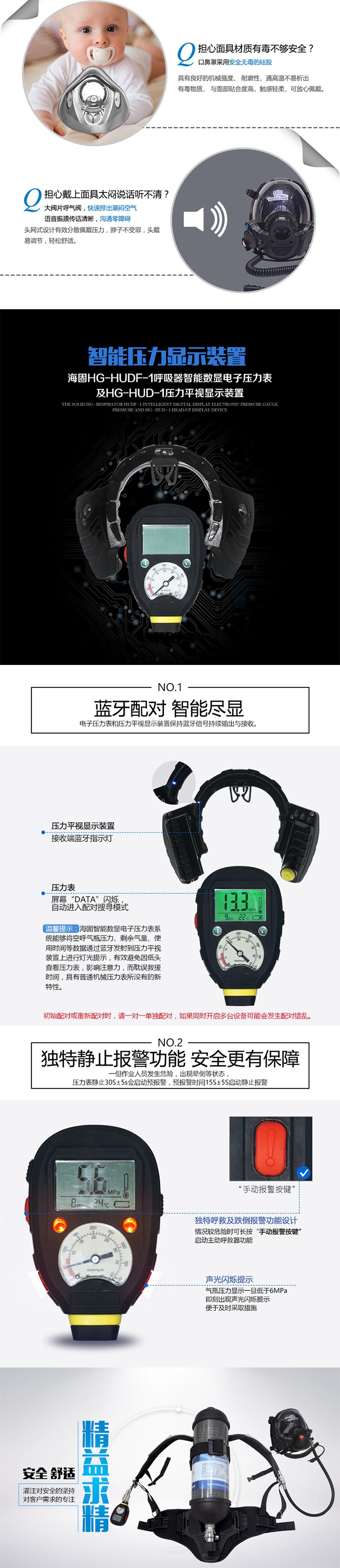 海固RHZKF6.8/30 正壓式空氣呼吸器 (800T面罩+HUD)圖片3
