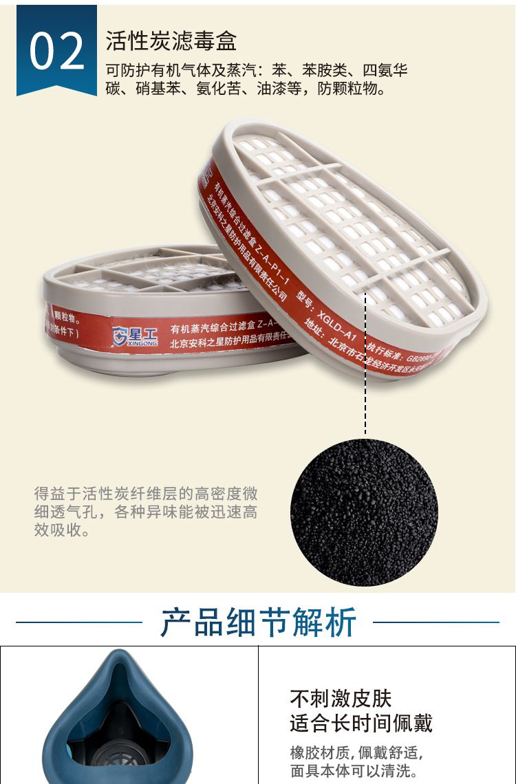 星工XGFD-1甲醛有機氣體防毒面具圖片5