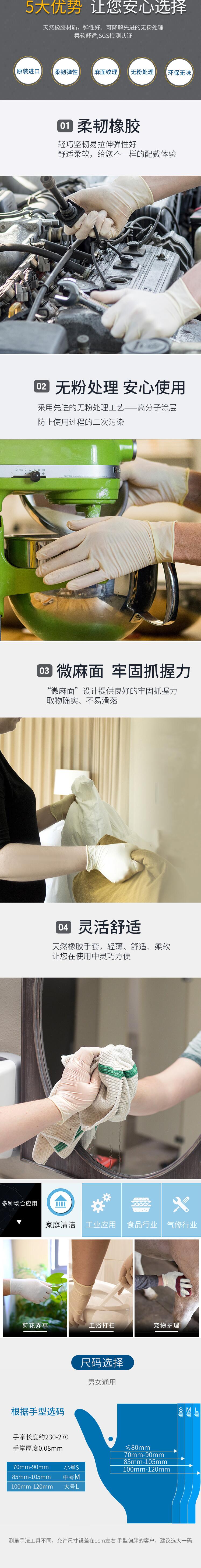 愛馬斯TLFC44100加厚一次性乳膠手套圖片