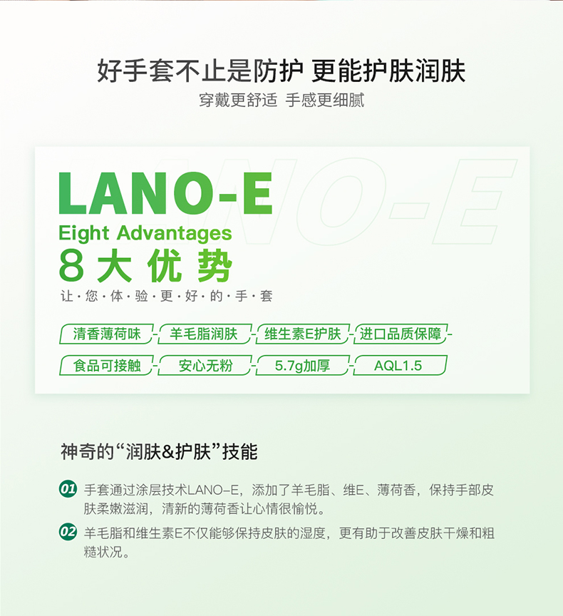 LANON蘭浪WD51加厚一次性乳膠手套圖片2