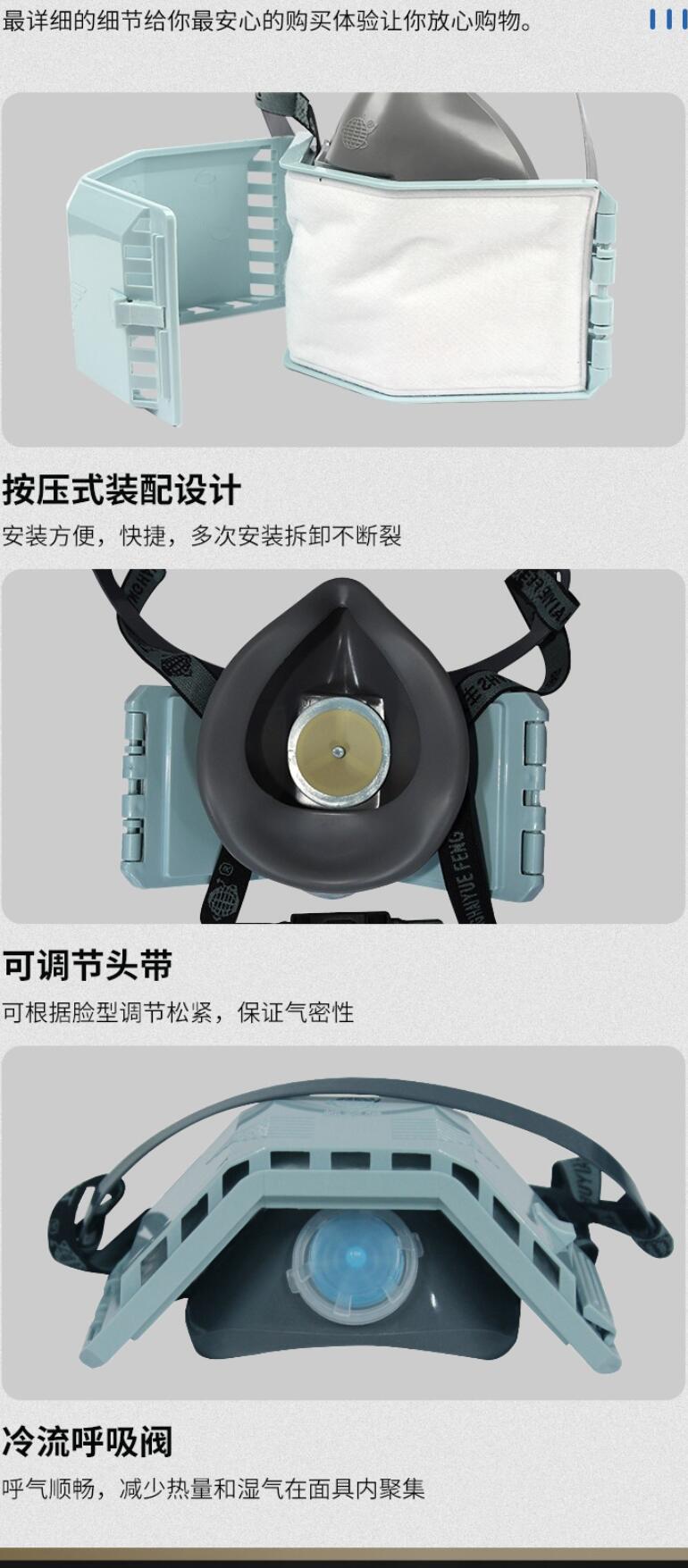 地球3200A硅膠半面罩防毒面具圖片