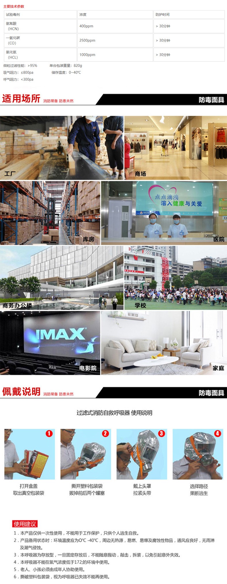 友安科技TZL30防煙面具火災逃生面具圖片2