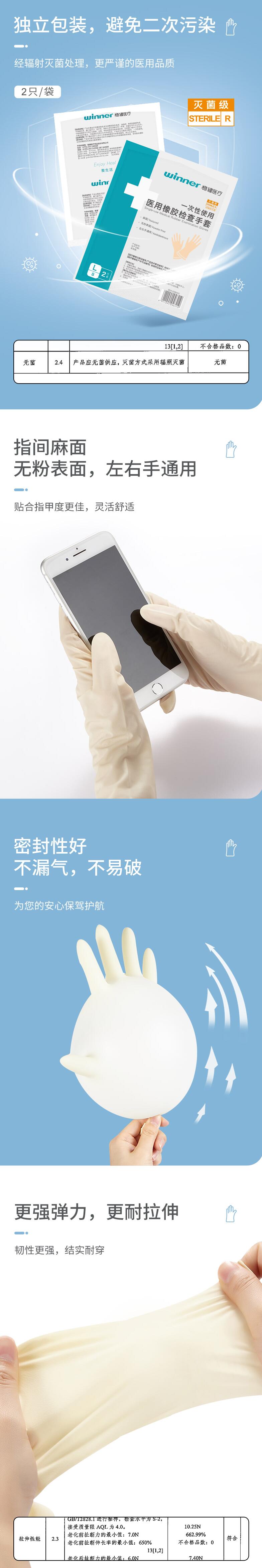 穩健604-008655醫用橡膠檢查手套圖片3