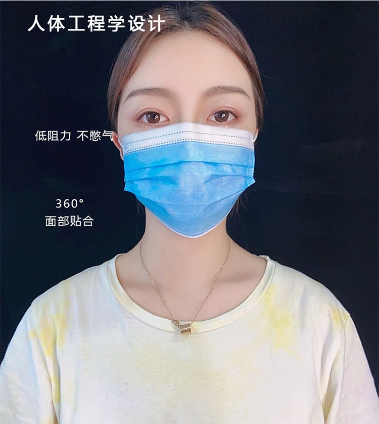 耐唄斯NBS9001一次性平面口罩圖片1