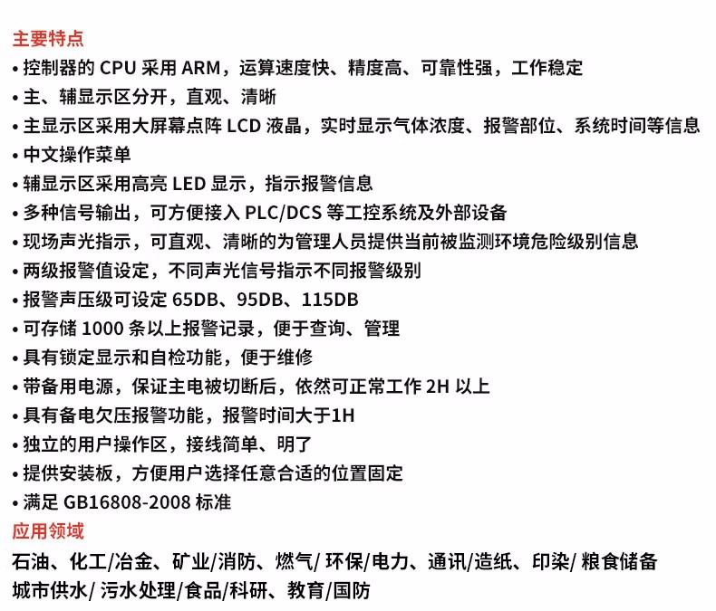 華瑞SP-1003Plus壁掛式可燃氣體報警控制器圖片2