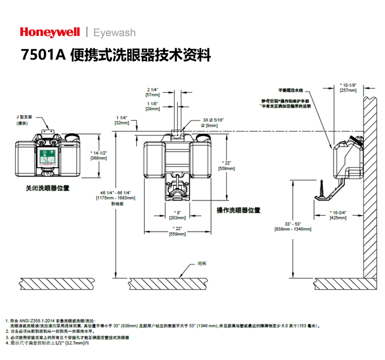 Honeywell霍尼韋爾7501A便攜式洗眼器2