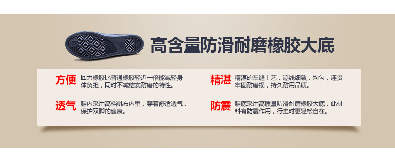 回力WXY-167R黑色低幫帆布鞋圖片5