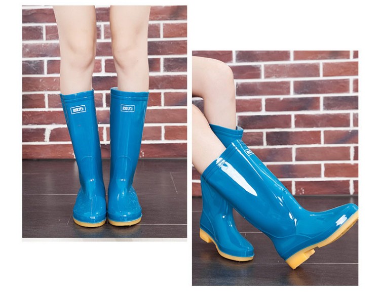 回力813藍色PVC高筒雨靴圖片9