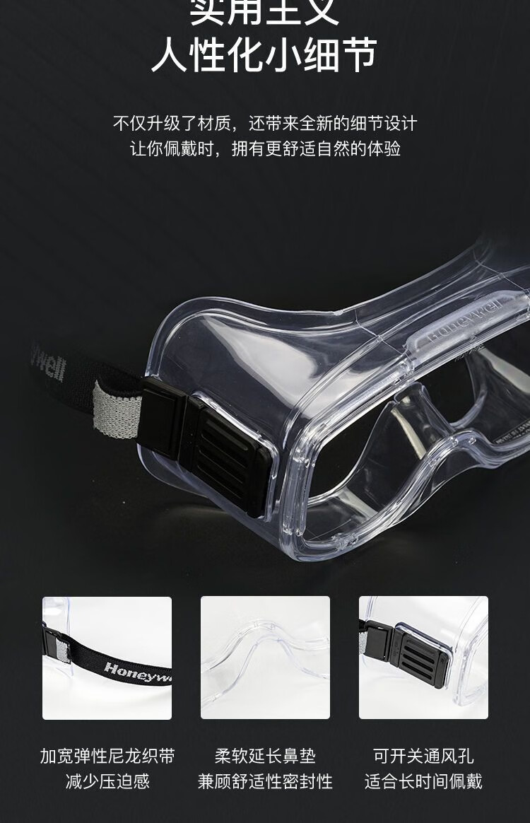 霍尼韋爾200500 LG200A透明防霧護目鏡鏡片圖片10