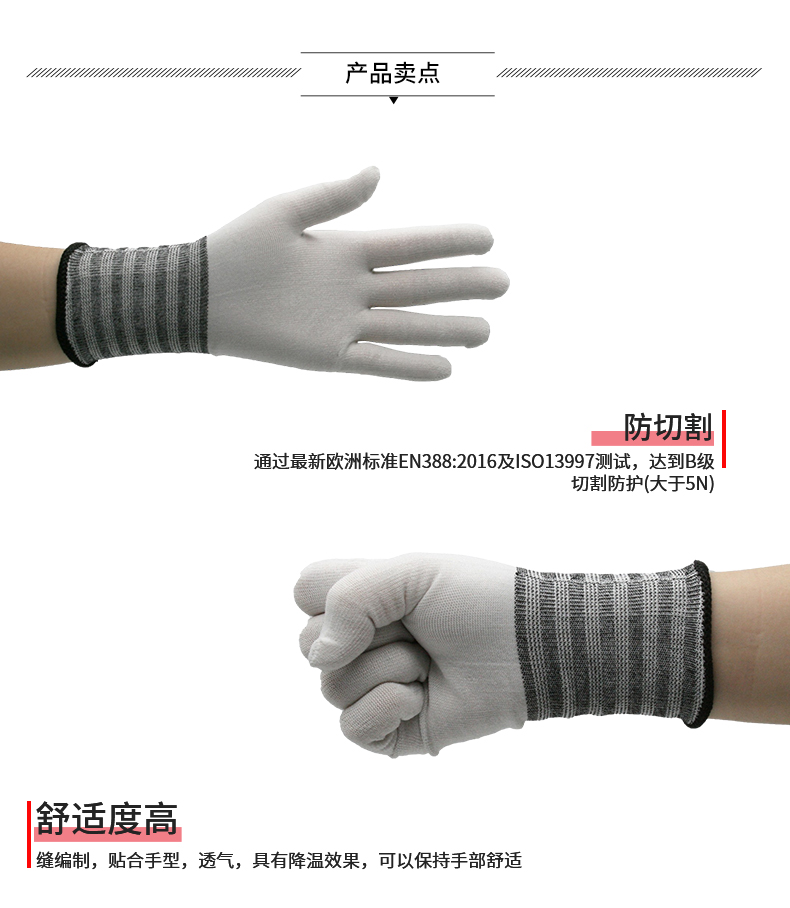 PIP 17-218超薄防靜電防割手套圖片3