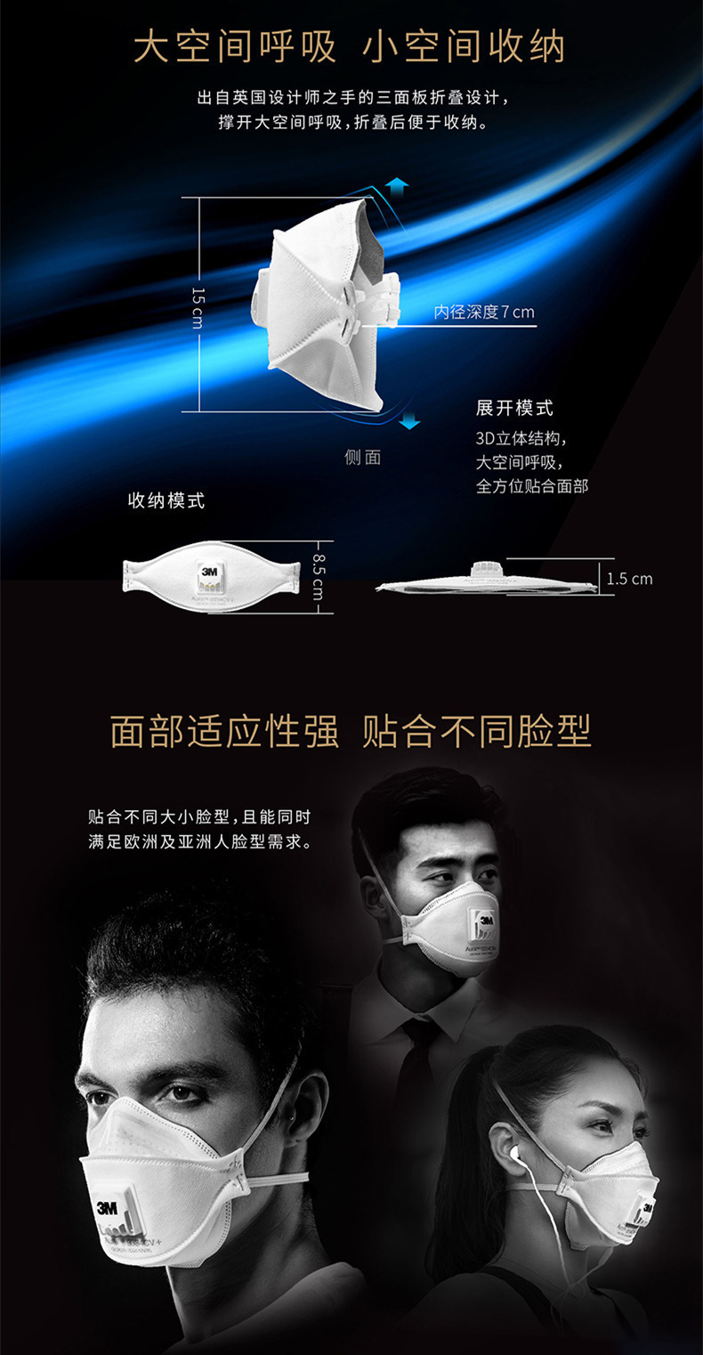 3M9334CV+ FFP3防塵口罩3