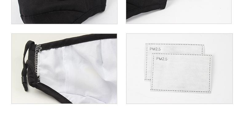 藍(lán)星黑色耳戴式帶閥成人棉布口罩3