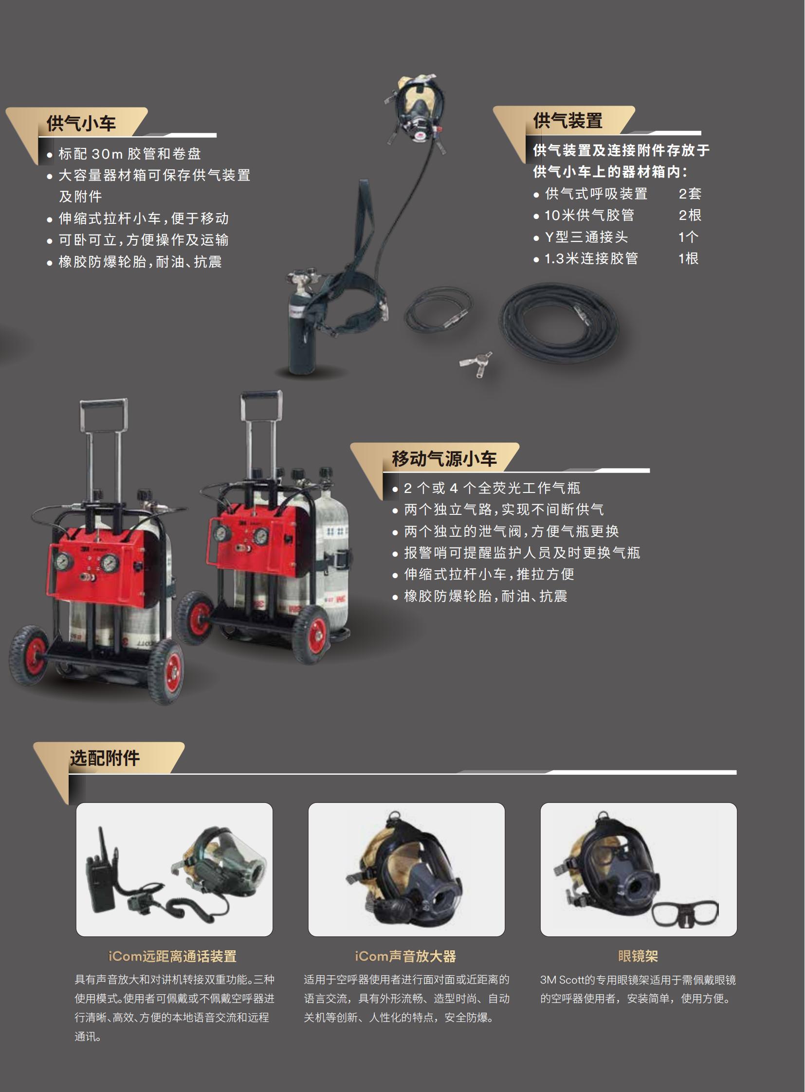 3M SCOTT CG-7/A44E移動(dòng)氣源供氣小車長管呼吸器3