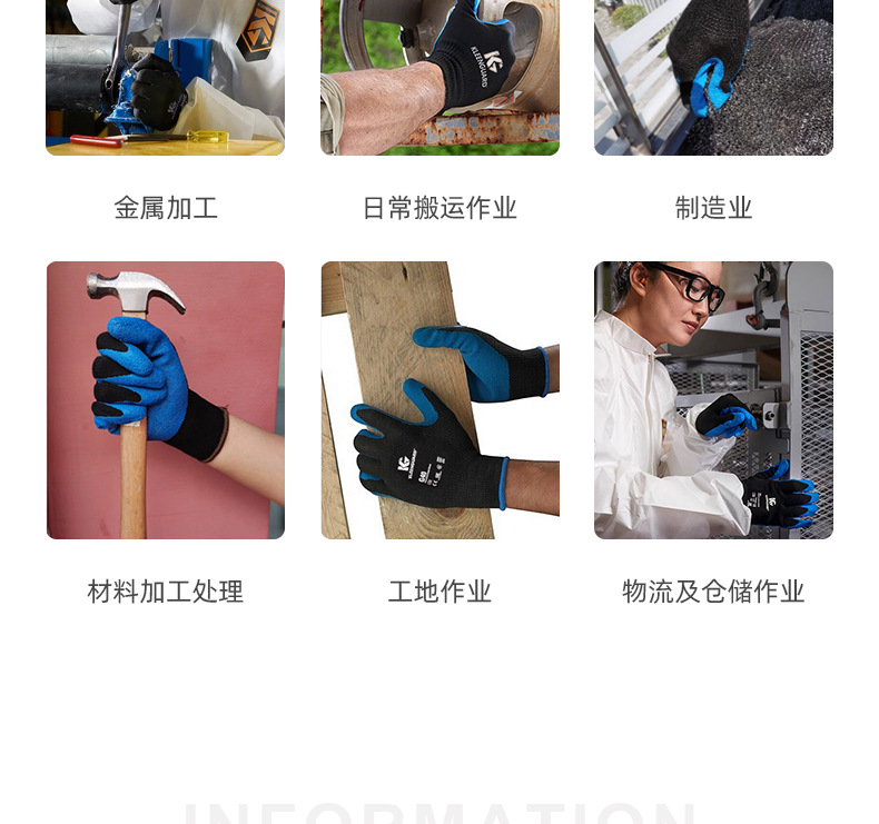 金佰利40227B G40發(fā)泡丁腈涂層勞保手套L圖片3
