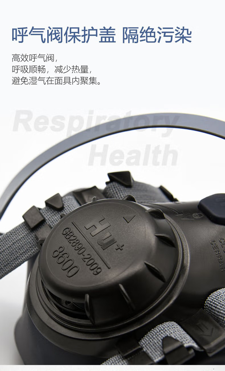 呼享8600雙濾盒硅膠半面罩防毒面具3