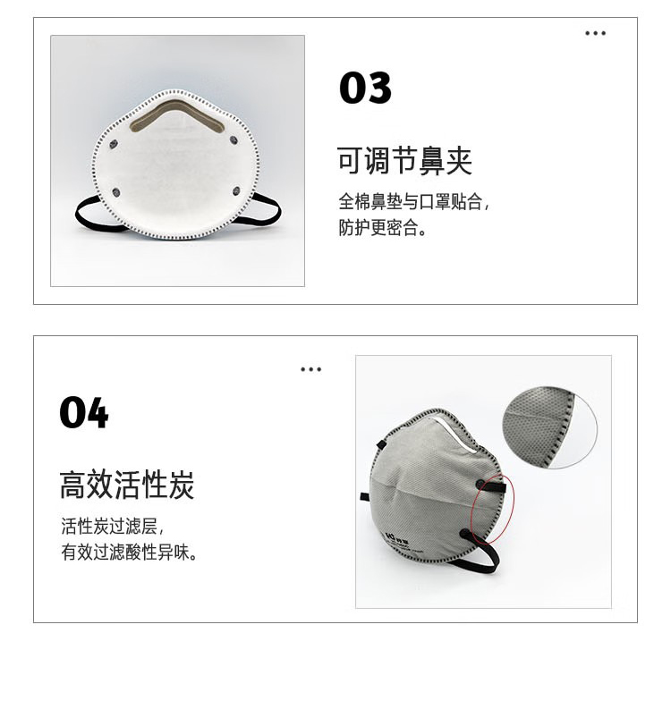 呼享HU980C KP95頭戴式活性炭杯型防塵口罩5