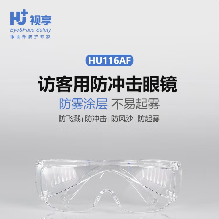 呼享HU116AF訪客用防沖擊防霧眼鏡1