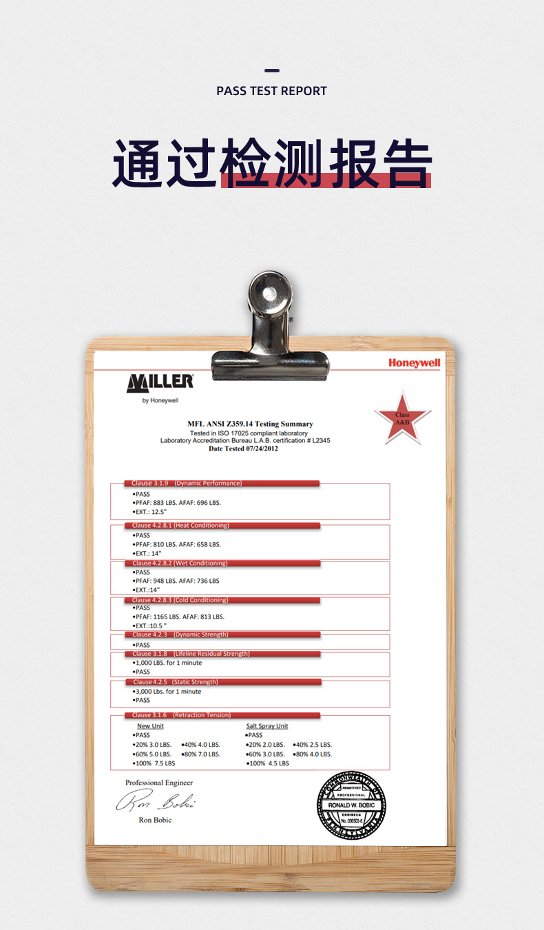 霍尼韋爾MTL-OHW1-02/6FT Turbolite防墜速差器制動器1.8米MFL-2/6FT圖片8