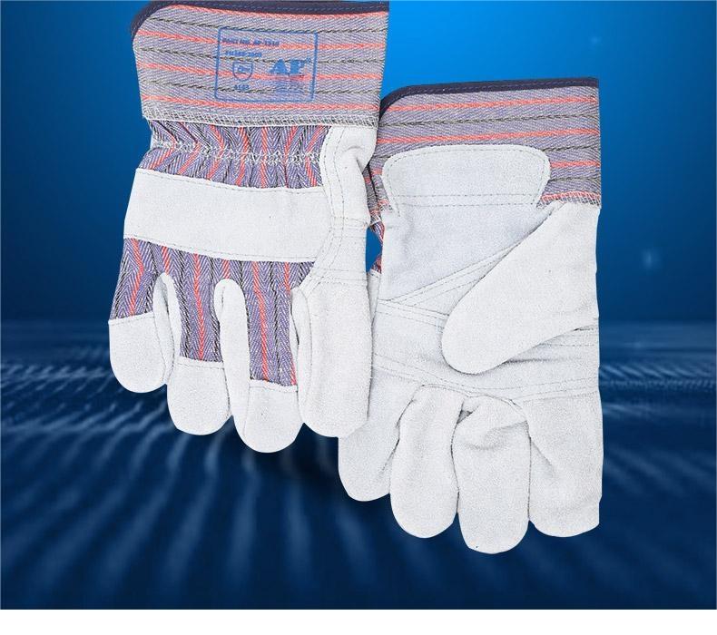 友盟AP-1510耐磨抗穿插牛二層皮勞保手套圖片3