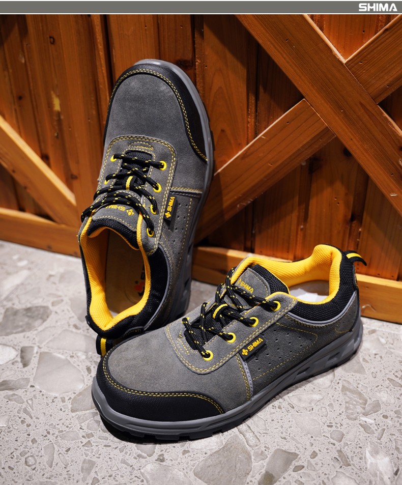 SHIMA希瑪D16002-1防砸防滑耐磨絨面牛皮安全勞保鞋圖片7