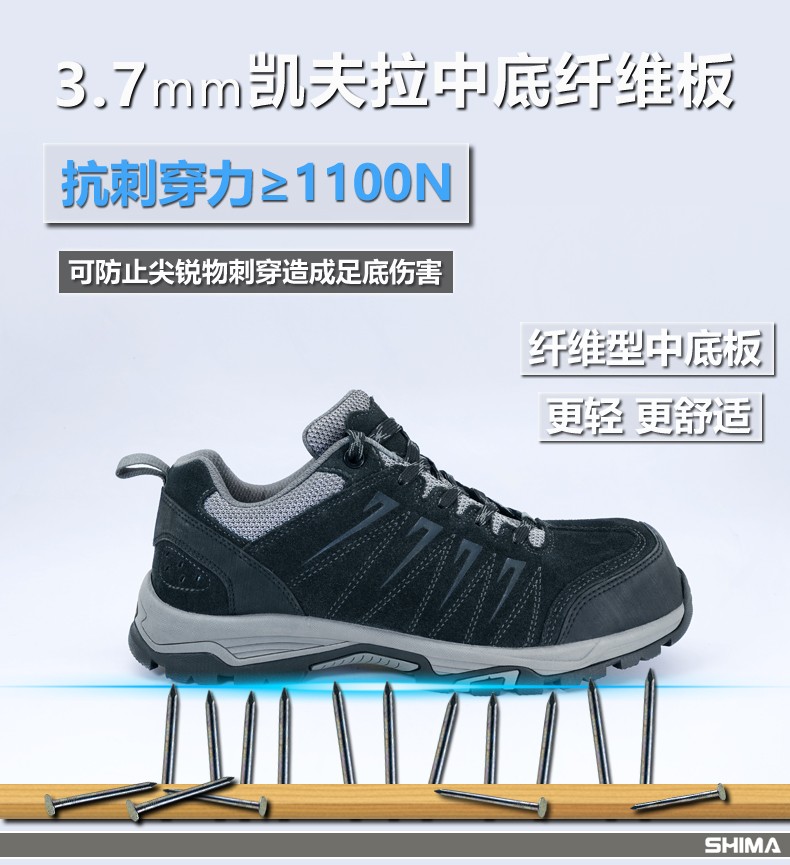 SHIMA希瑪A6035防滑防靜電絕緣安全鞋圖片4