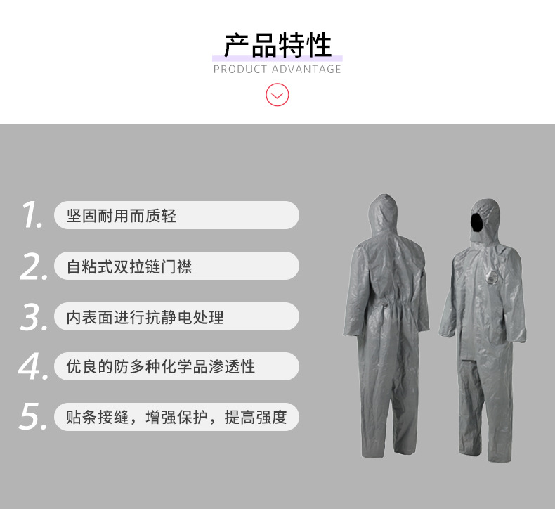 杜邦Tychem6000 TF198T GY防化服帶帽連體化學防護服2