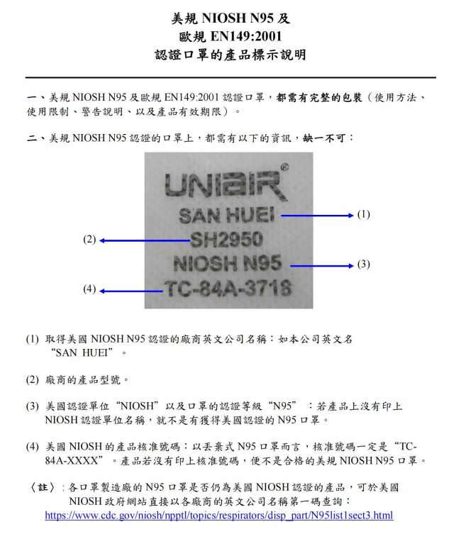 三暉口罩是哪里生產(chǎn)的 三暉口罩美標(biāo)及歐標(biāo)口罩標(biāo)識(shí)說(shuō)明1