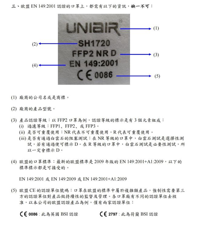 三暉口罩是哪里生產(chǎn)的 三暉口罩美標(biāo)及歐標(biāo)口罩標(biāo)識(shí)說(shuō)明2
