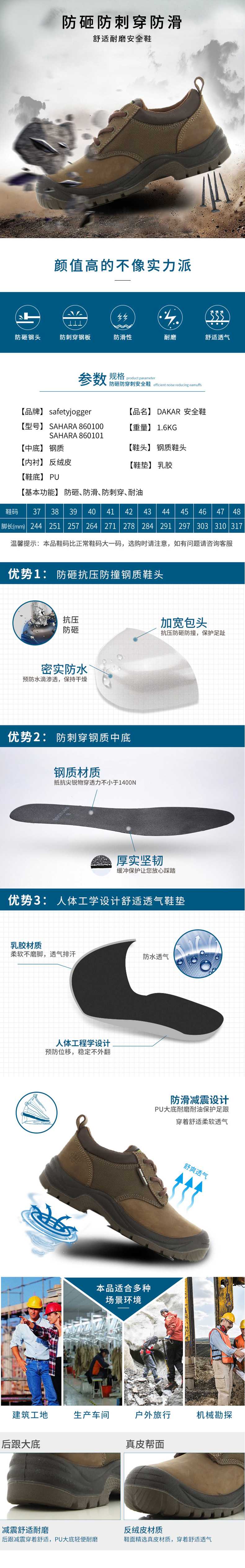 Safety Jogger鞍琸宜860101黑色防砸防刺穿勞保鞋圖片