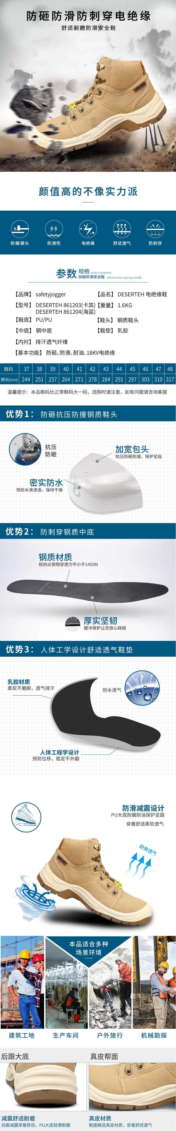 Safety Jogger鞍琸宜200170海藍(lán)色防砸防刺穿絕緣鞋圖片