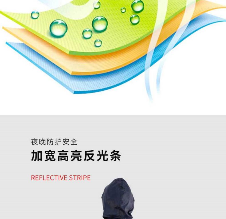 漢盾HD-RAC001帶反光條單層分體雨衣6