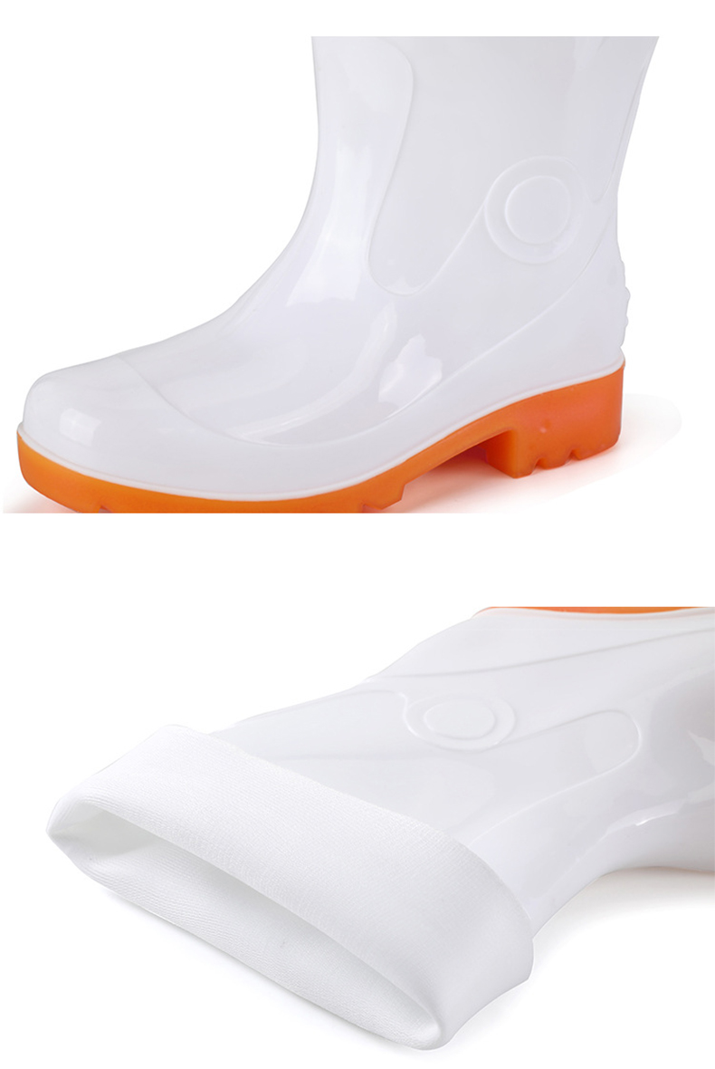 定和DH7103白色食品衛生靴PVC耐油防滑高筒勞保靴11