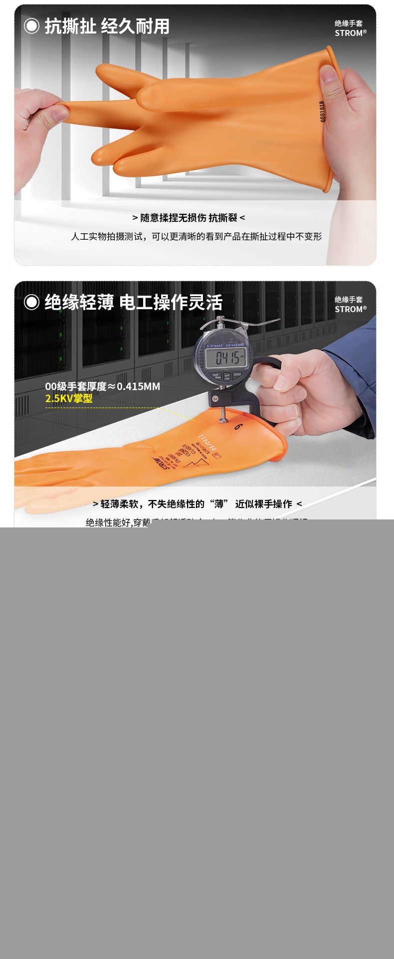 3LO-290/S2-410 STROM乳膠絕緣手套12