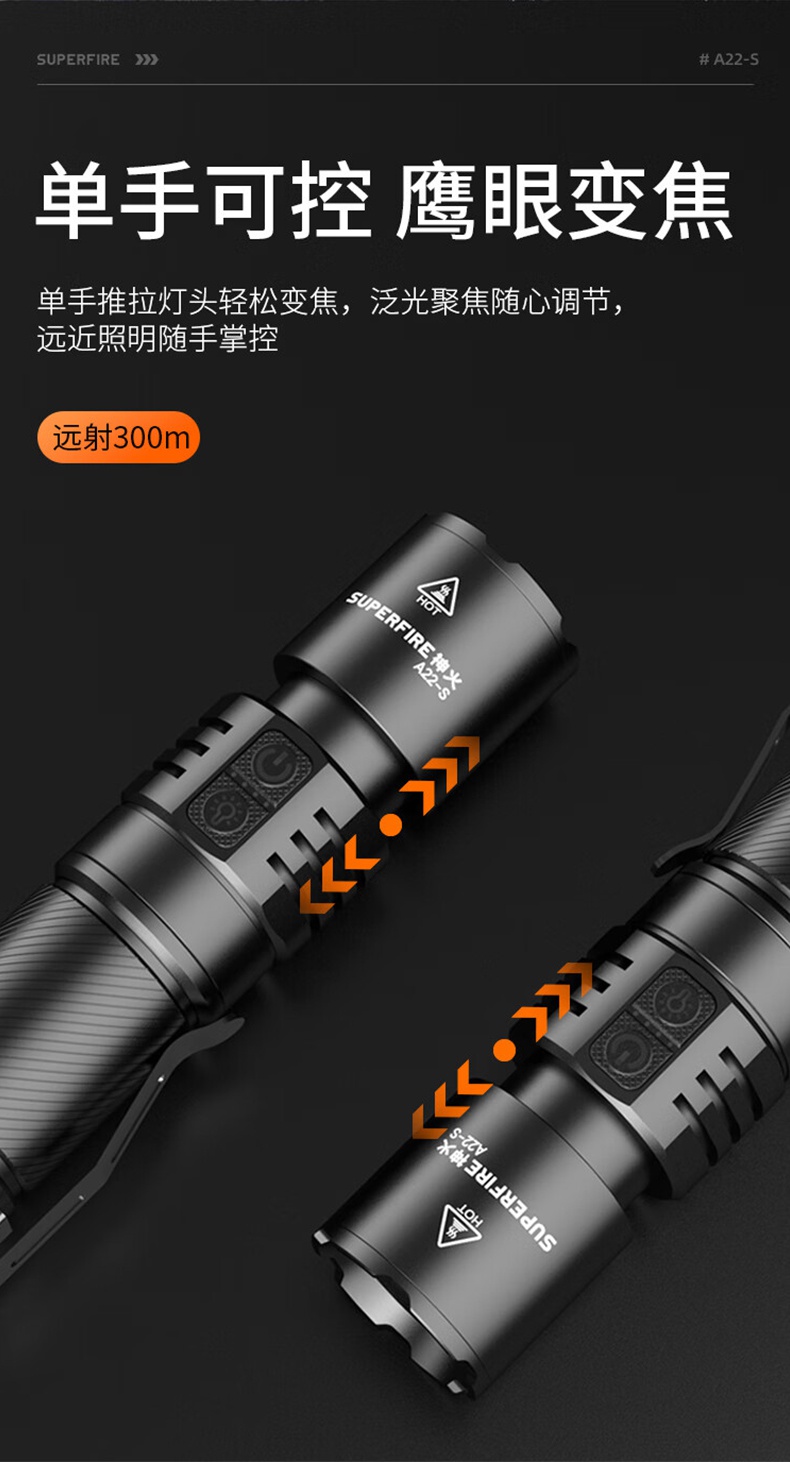 神火A22-S高亮度續(xù)航持久變焦手電筒8.jpg