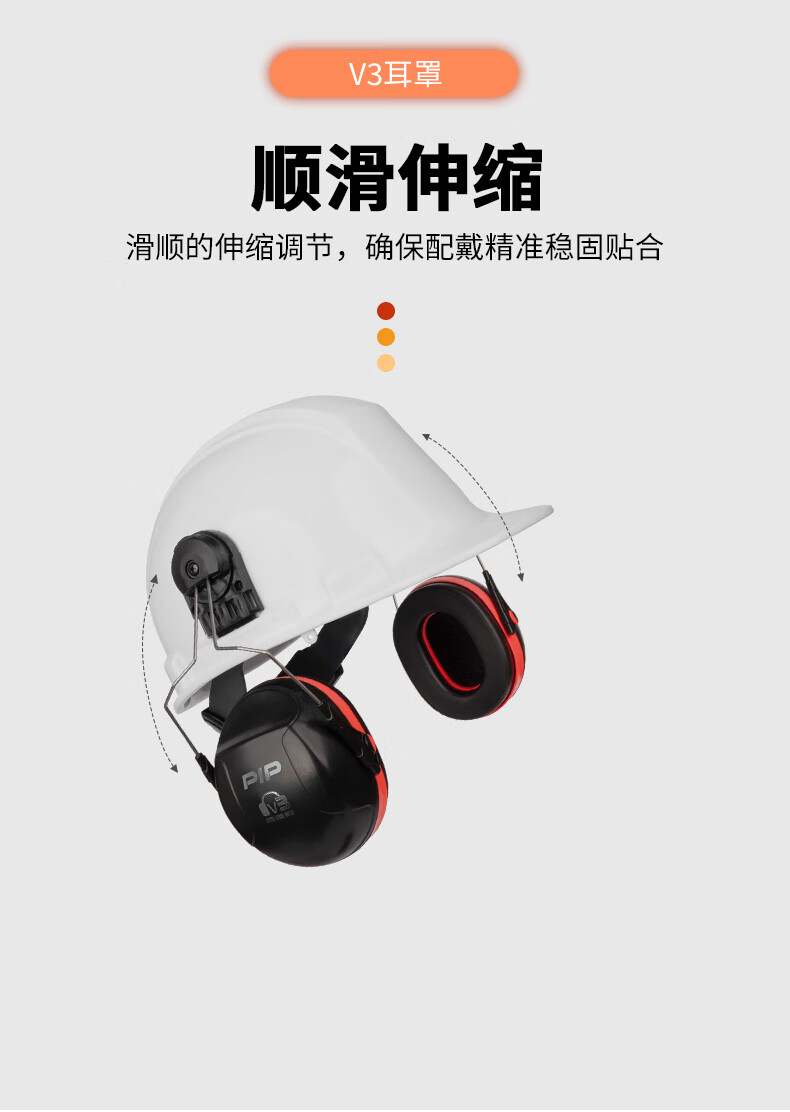 PIP 263-V3CM高強(qiáng)度塑膠頭盔插槽式防噪音耳罩3