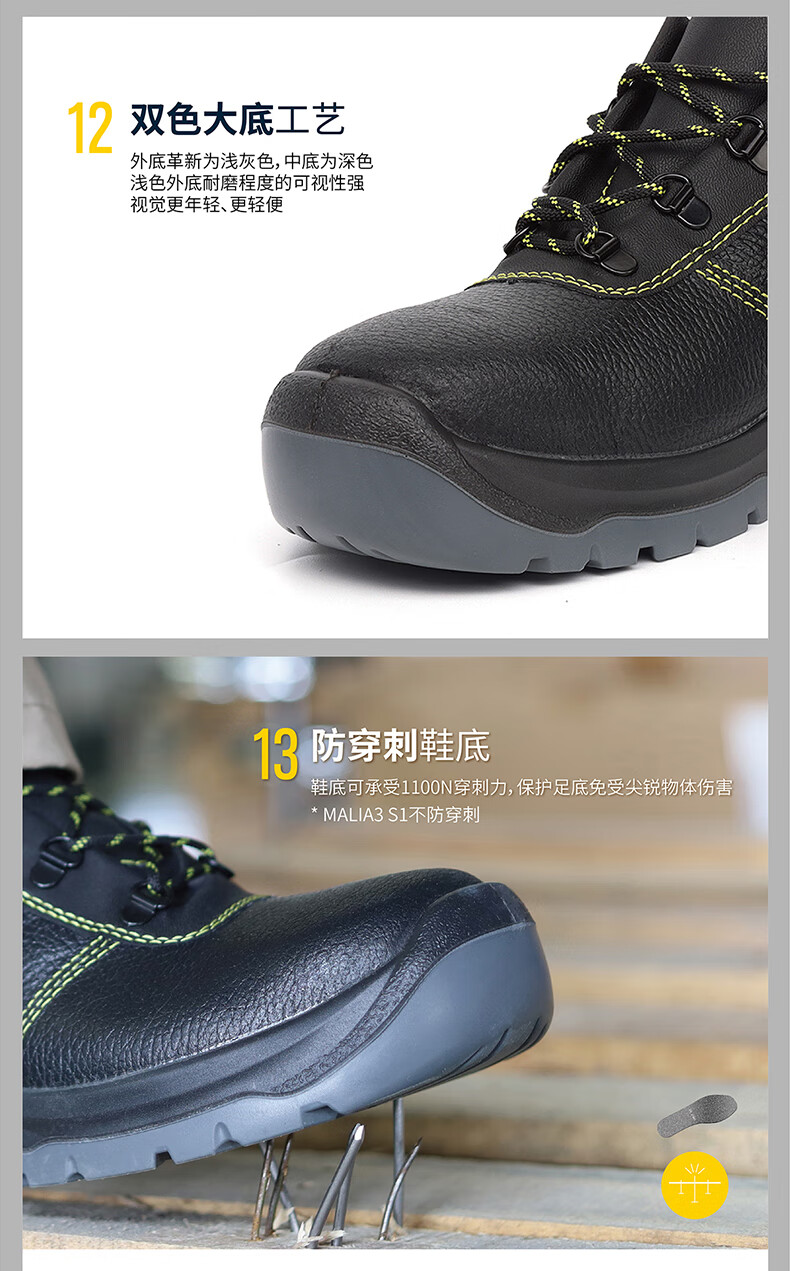 代爾塔301115 MALIA3 S1防砸防靜電安全鞋9