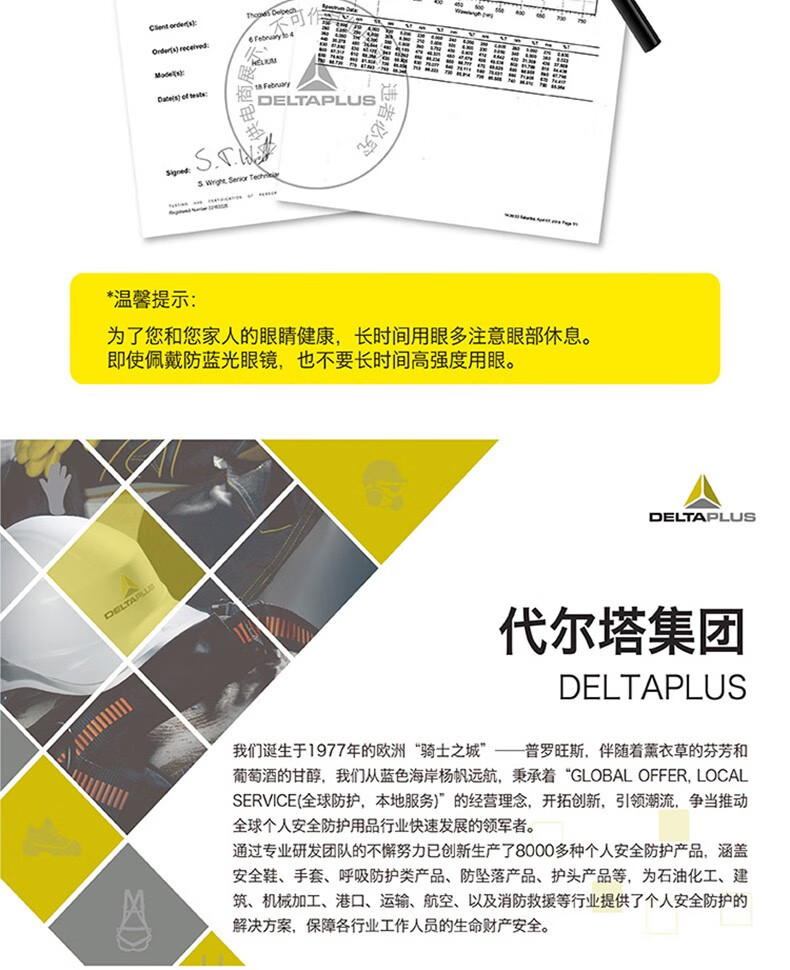 代爾塔101145 HELIUM DETECTABLE可探測款防霧防刮防沖擊安全防護眼鏡13